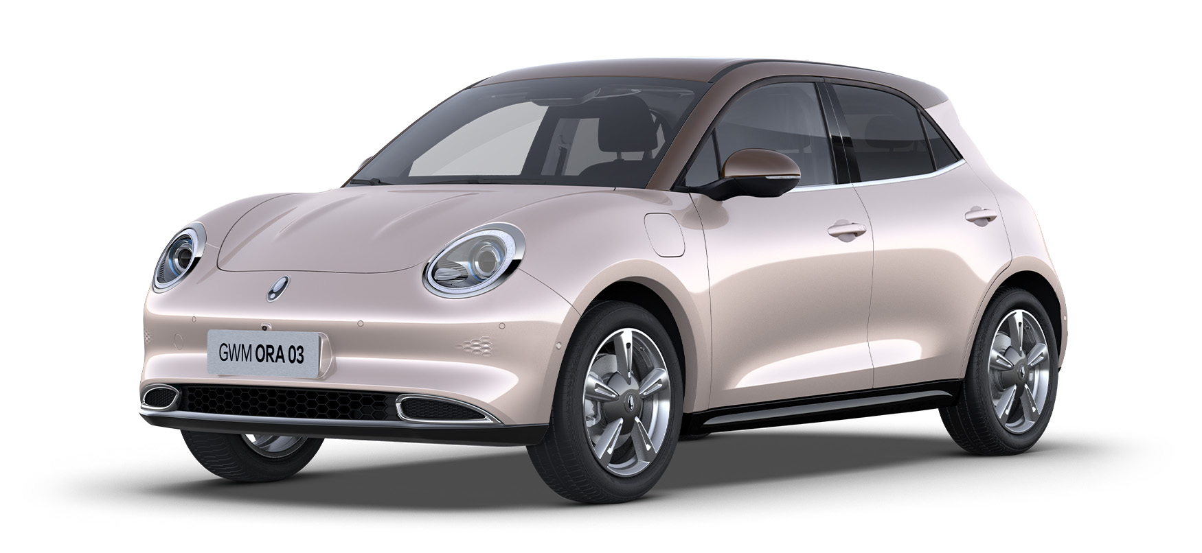 Der GWM ORA 03 400 Pro/400 Pro+ Two-Tone in Galaxy Beige mit Dach in Brown
